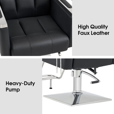 Brooks Salon Furnishing EleganceFlow Pro Modern Recline Hydraulic Barber Chair