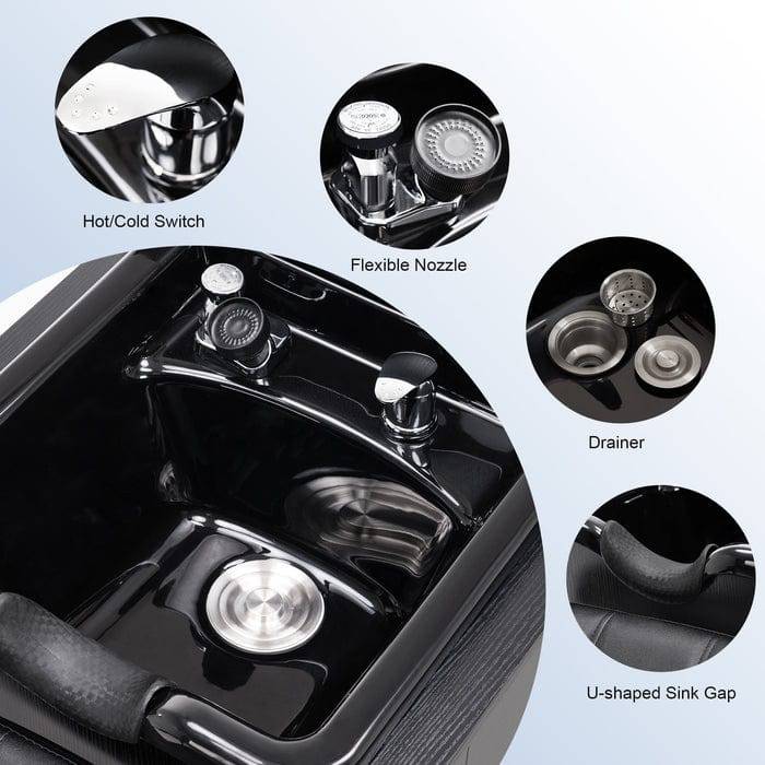 Brooks Salon Furnishing AquaLux Shampoo Backwash Sink & Cabinet Station