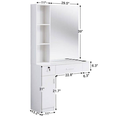 Brooks Salon Furnishing MirroStyle Wall-Mount Hair Station II