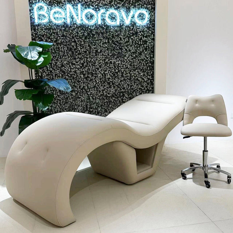 BeNoravo Fashionable S Shape Comfy Beauty Bed Light Brown FF-BNR-FCCHR-NKP286131-BRN