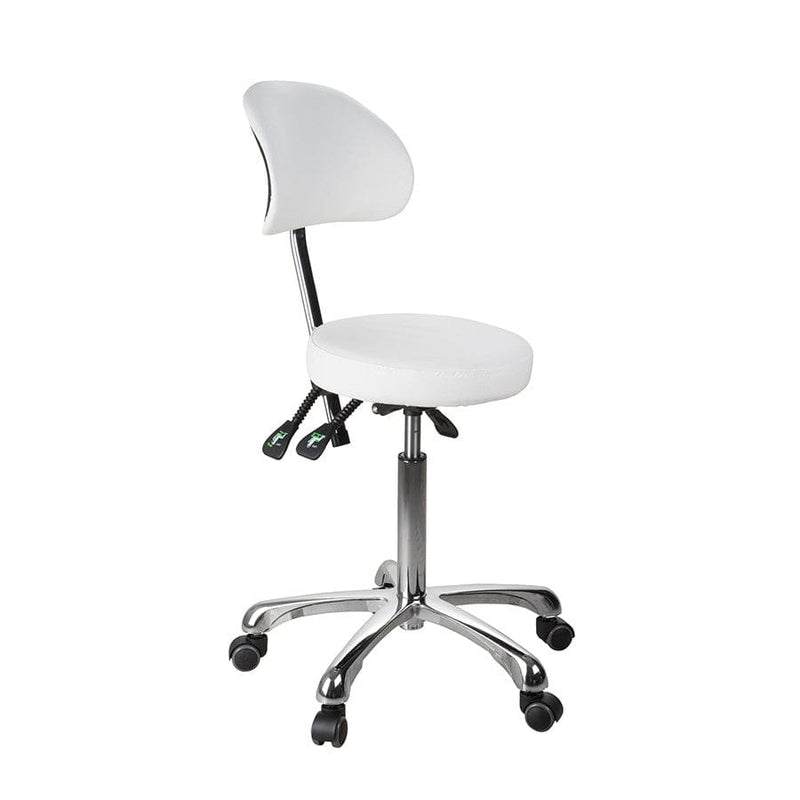 SilverFox Beautician and Salon Stool (1025B) LA-A26-White