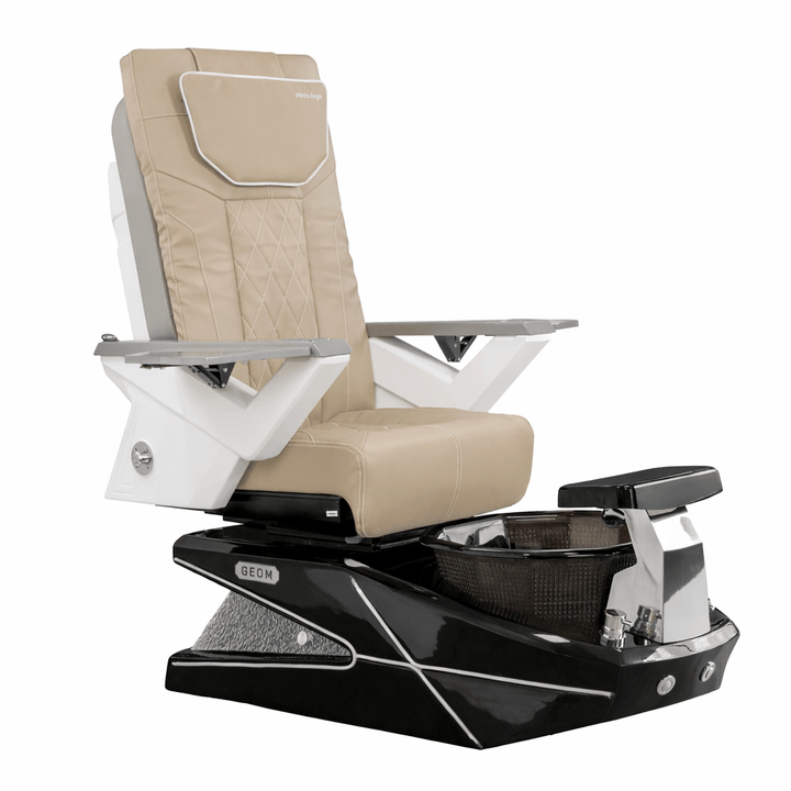 Mayakoba GEOM II Shiatsulogic FX Pedicure Chair Light Khaki FX / Black with Black Resin Bowl AYC-SPA-GEOM-2-FX-1280-BLKBLK-53LKK