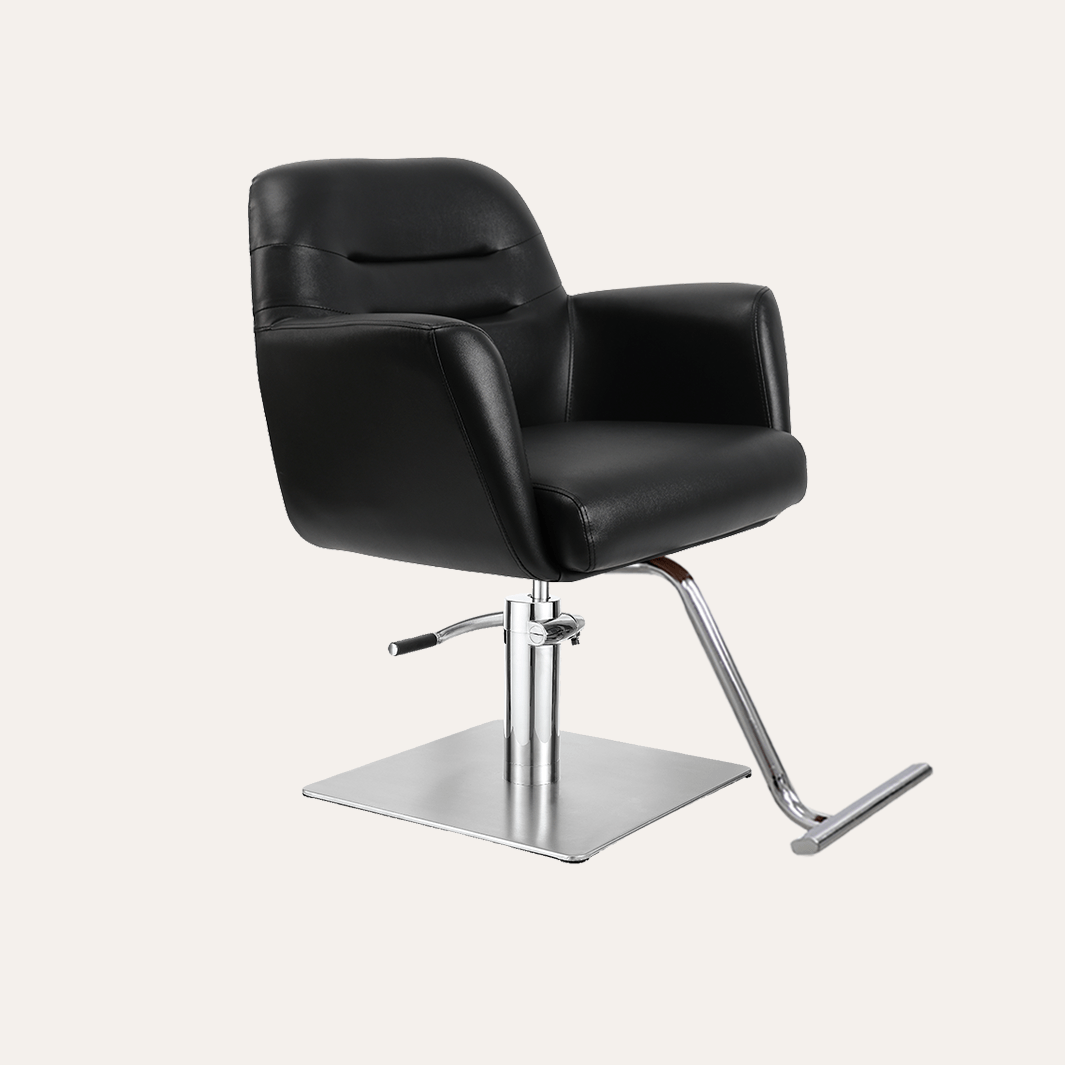 Keller International Gemma Salon Chair Black / Stainless Square / Chrome DSP-KEL-APCHR-K1126-T-BLACK