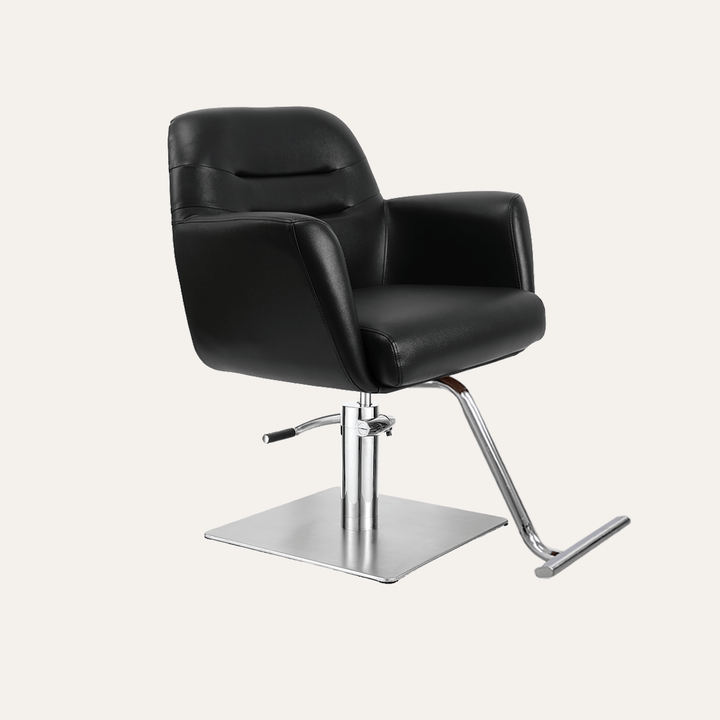 Keller International Gemma Salon Chair Black / Stainless Square / Chrome DSP-KEL-APCHR-K1126-T-BLACK