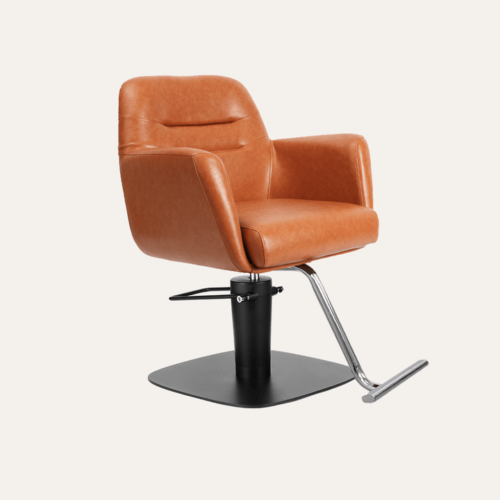 Keller International Gemma Salon Chair Camel / Square Black +$19 / Chrome DSP-KEL-APCHR-K1126-T-CAMEL