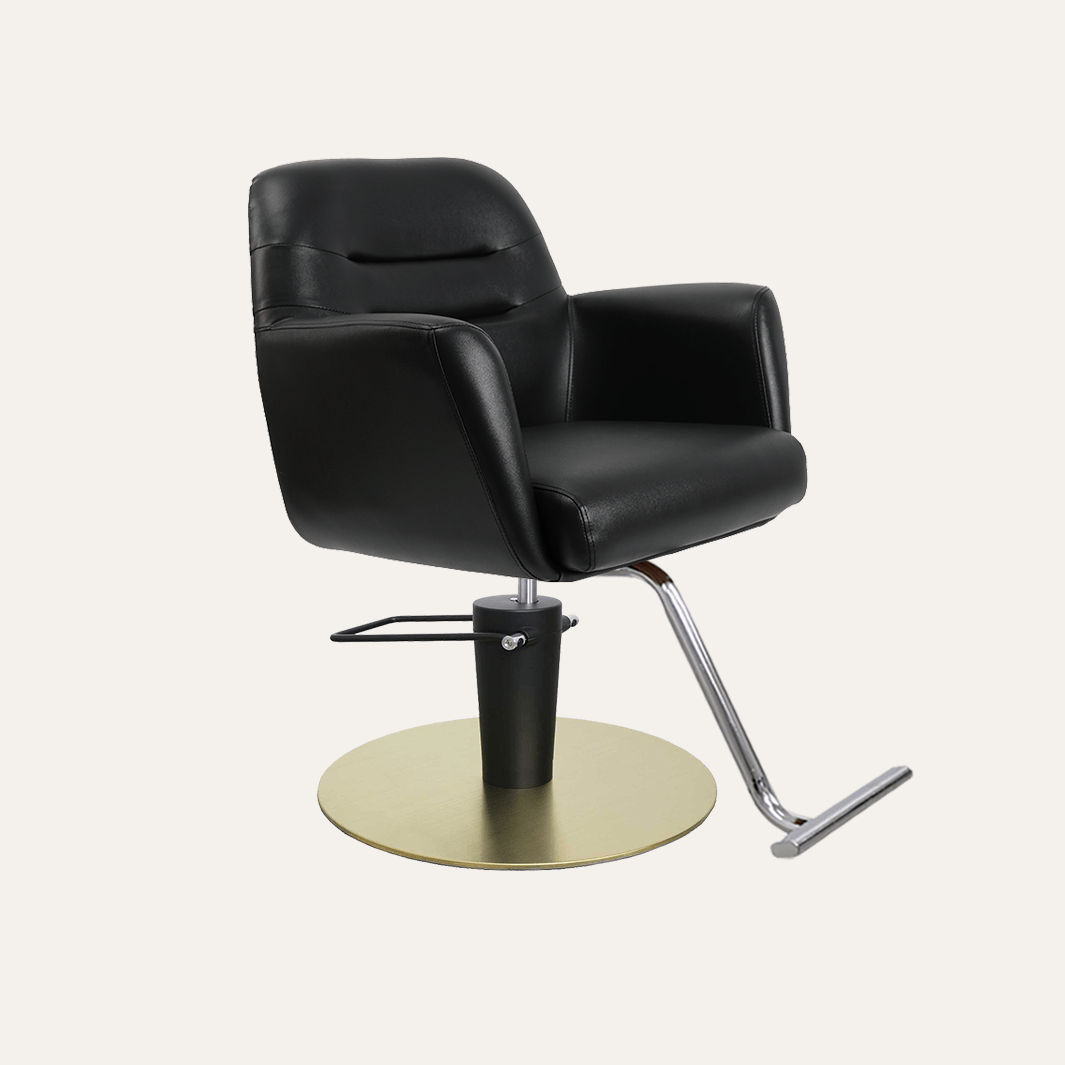 Keller International Gemma Salon Chair Black / Gold +$19 *Special Care Instructions* / Chrome DSP-KEL-APCHR-K1126-T-BLACK