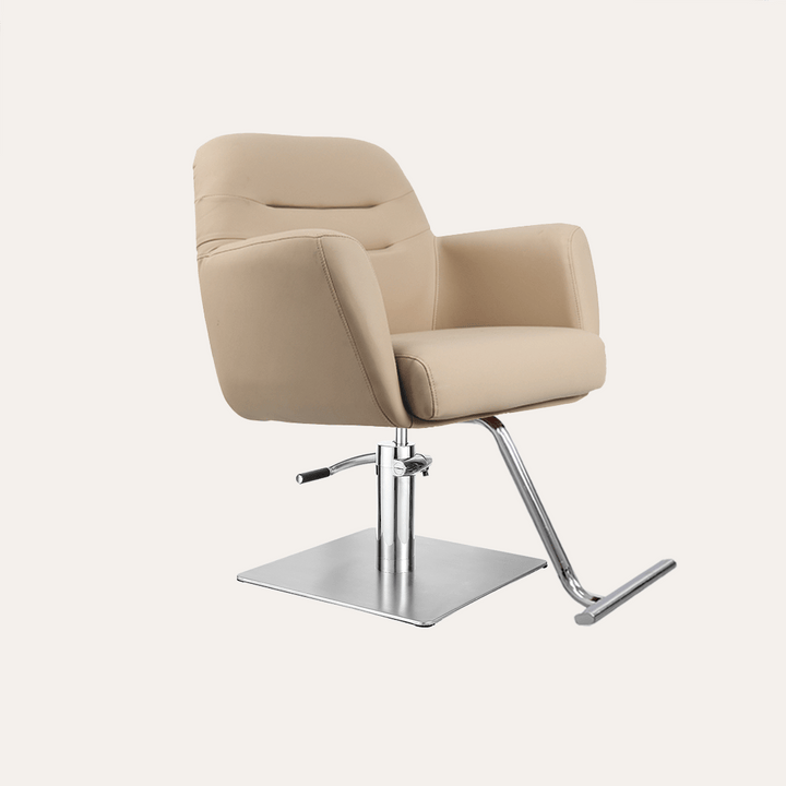 Keller International Gemma Salon Chair Cashmere / Stainless Square / Chrome DSP-KEL-APCHR-K1126-T-CASHMERE