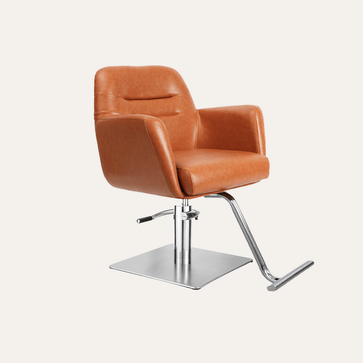 Keller International Gemma Salon Chair Camel / Stainless Square / Chrome DSP-KEL-APCHR-K1126-T-CAMEL
