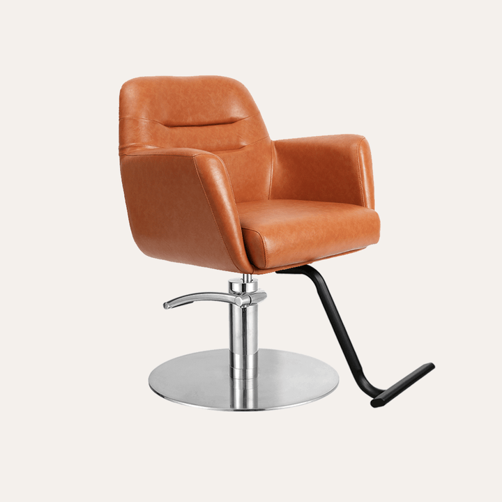 Keller International Gemma Salon Chair Camel / Stainless Circle / Black +$19 DSP-KEL-APCHR-K1126-T-CAMEL