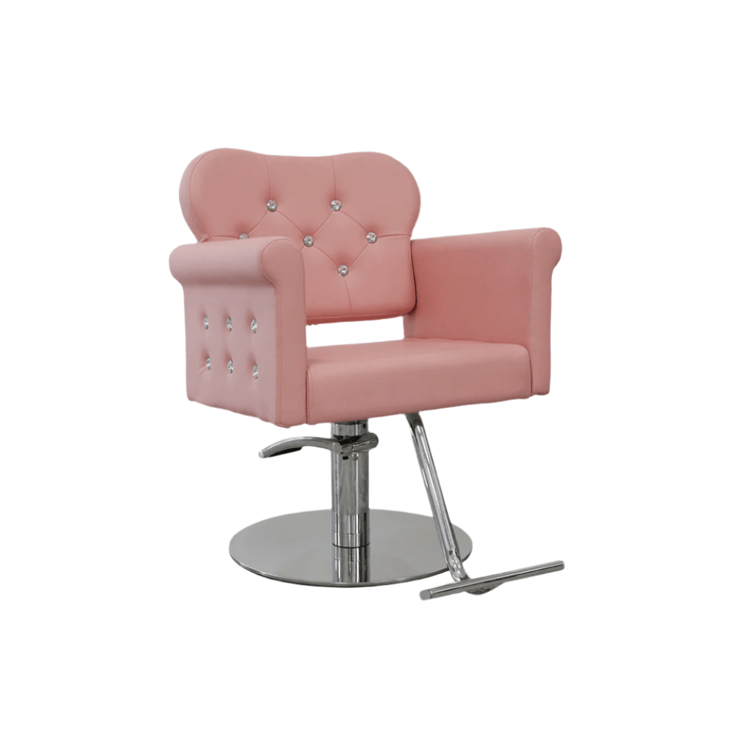 Keller International Glam Ii Salon Chair Pink / Stainless Circle / Chrome DSP-KEL-APCHR-K1168C-T-PINK