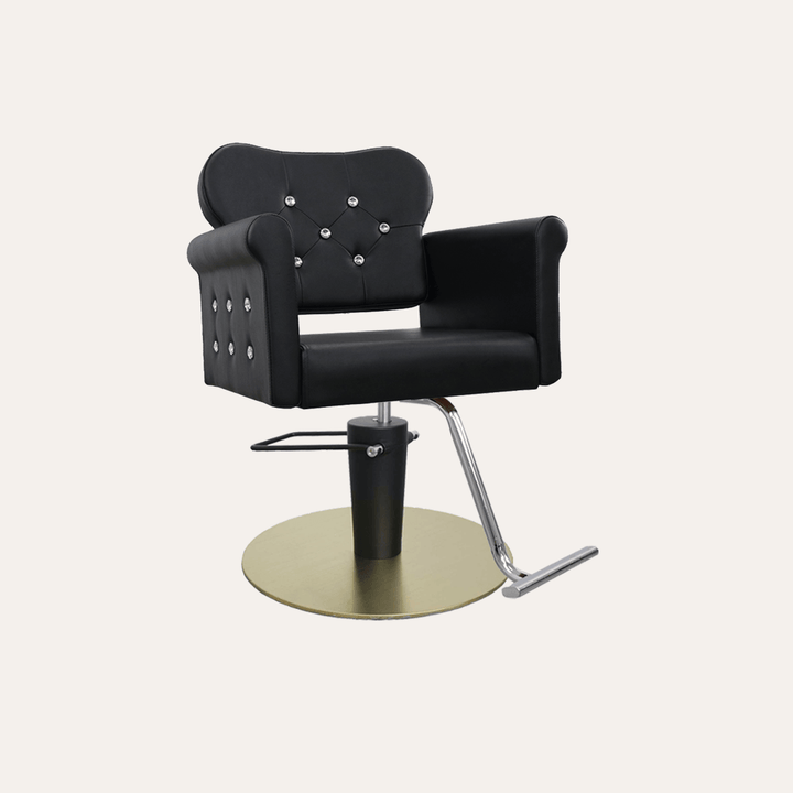 Keller International Glam Ii Salon Chair Black / Gold +$19 *Special Care Instructions* / Chrome DSP-KEL-APCHR-K1168C-T-BLACK