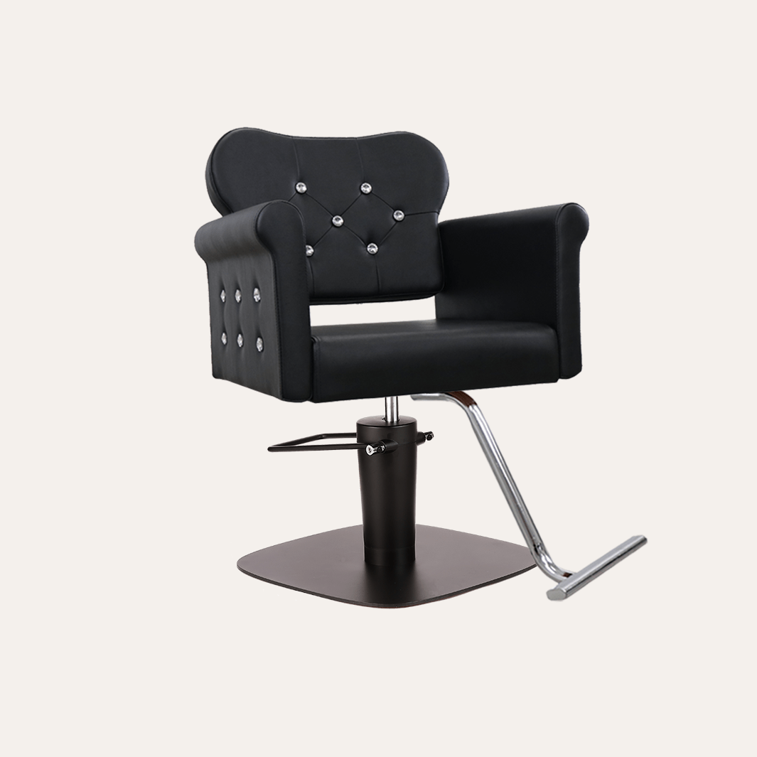 Keller International Glam Ii Salon Chair Black / Square Black +$19 / Chrome DSP-KEL-APCHR-K1168C-T-BLACK