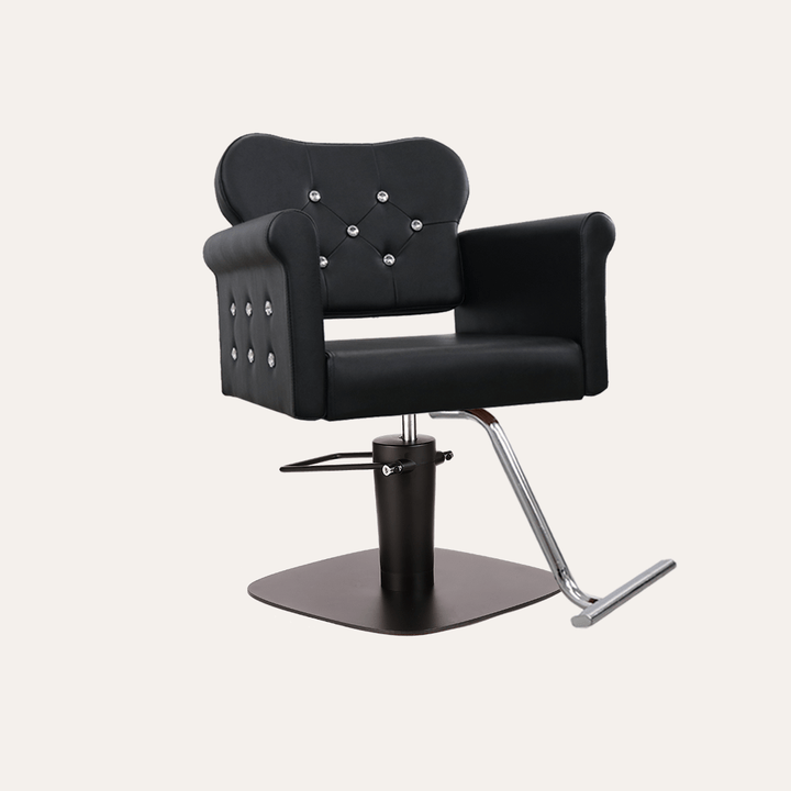Keller International Glam Ii Salon Chair Black / Square Black +$19 / Chrome DSP-KEL-APCHR-K1168C-T-BLACK