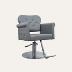 Keller International GLAM II Salon Chair Grey / Stainless Circle / Chrome DSP-KEL-APCHR-K1168C-T-GREY