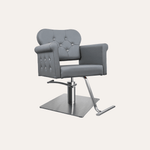 Keller International GLAM II Salon Chair Grey / Stainless Square / Chrome DSP-KEL-APCHR-K1168C-T-GREY