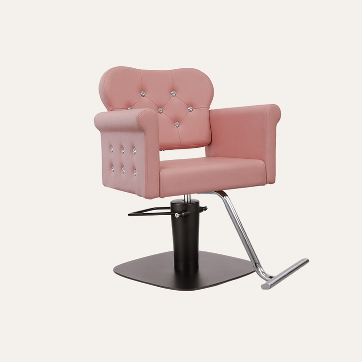 Keller International Glam Ii Salon Chair Pink / Square Black +$19 / Chrome DSP-KEL-APCHR-K1168C-T-PINK