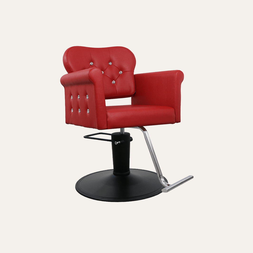 Keller International Glam Ii Salon Chair Red / Black / Chrome DSP-KEL-APCHR-K1168C-T-RED
