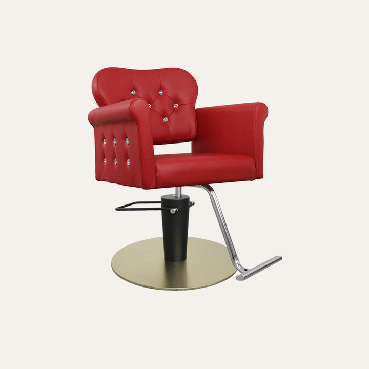 Keller International Glam Ii Salon Chair Red / Gold +$19 *Special Care Instructions* / Chrome DSP-KEL-APCHR-K1168C-T-RED