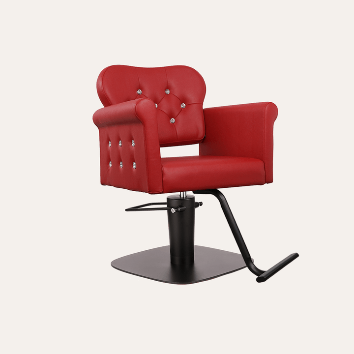 Keller International Glam Ii Salon Chair Red / Square Black +$19 / Black +$19 DSP-KEL-APCHR-K1168C-T-RED