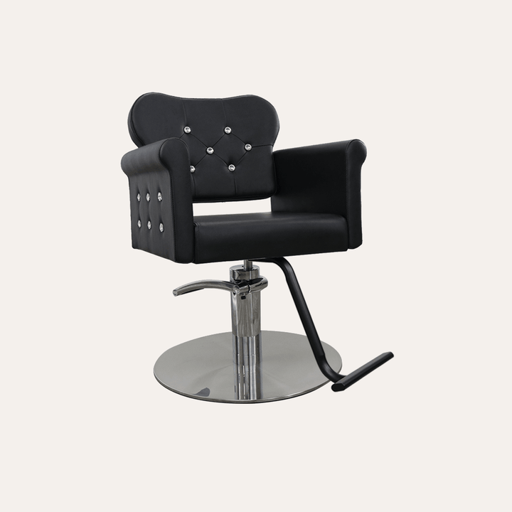 Keller International Glam Ii Salon Chair Black / Stainless Circle / Black +$19 DSP-KEL-APCHR-K1168C-T-BLACK
