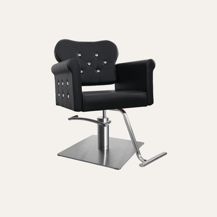 Keller International Glam Ii Salon Chair Black / Stainless Square / Chrome DSP-KEL-APCHR-K1168C-T-BLACK