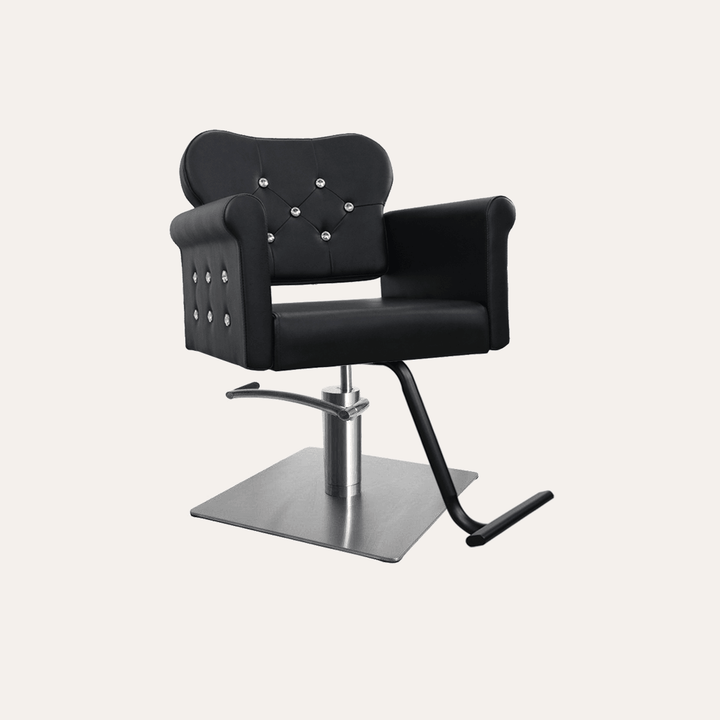 Keller International Glam Ii Salon Chair Black / Stainless Square / Black +$19 DSP-KEL-APCHR-K1168C-T-BLACK