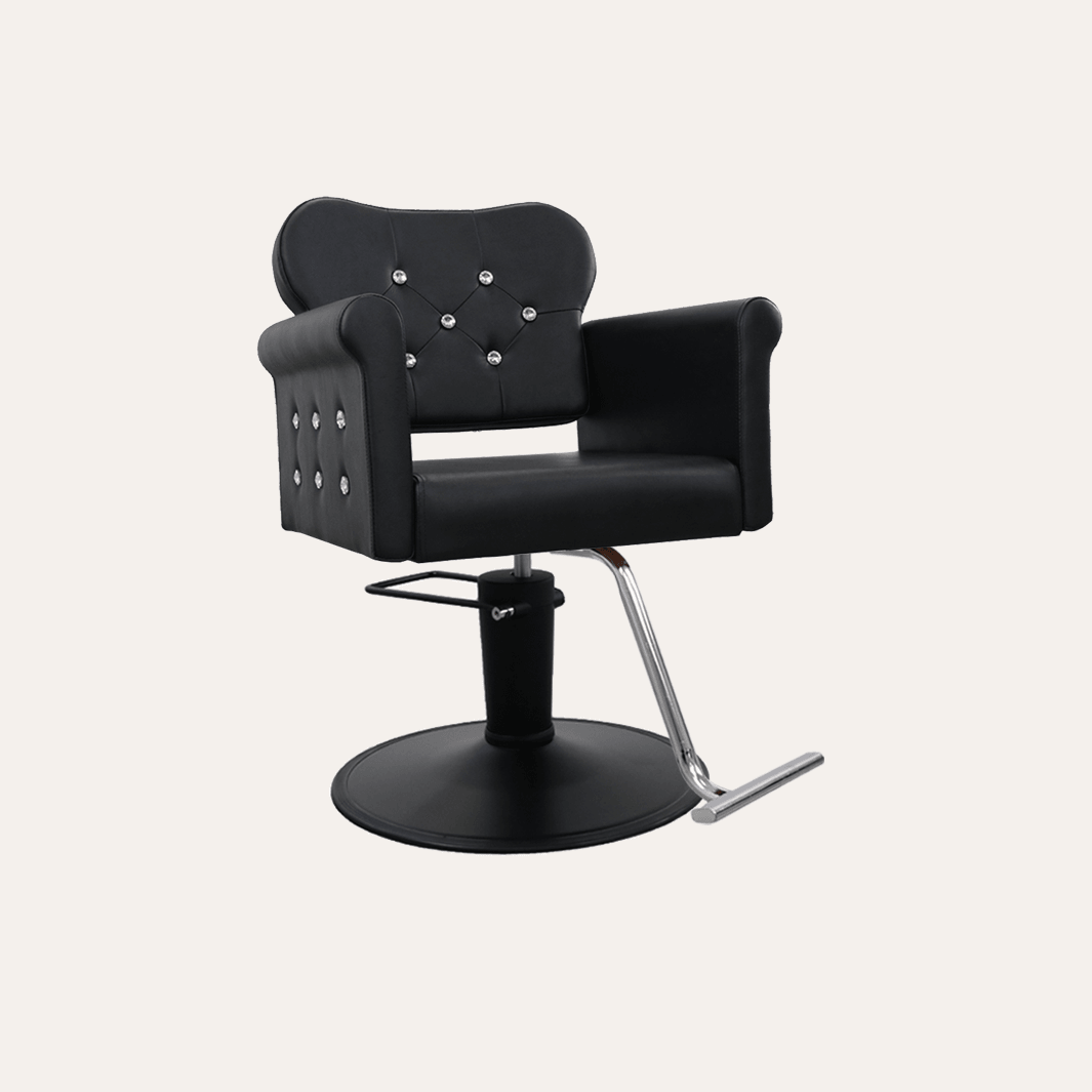 Keller International Glam Ii Salon Chair Black / Black / Chrome DSP-KEL-APCHR-K1168C-T-BLACK