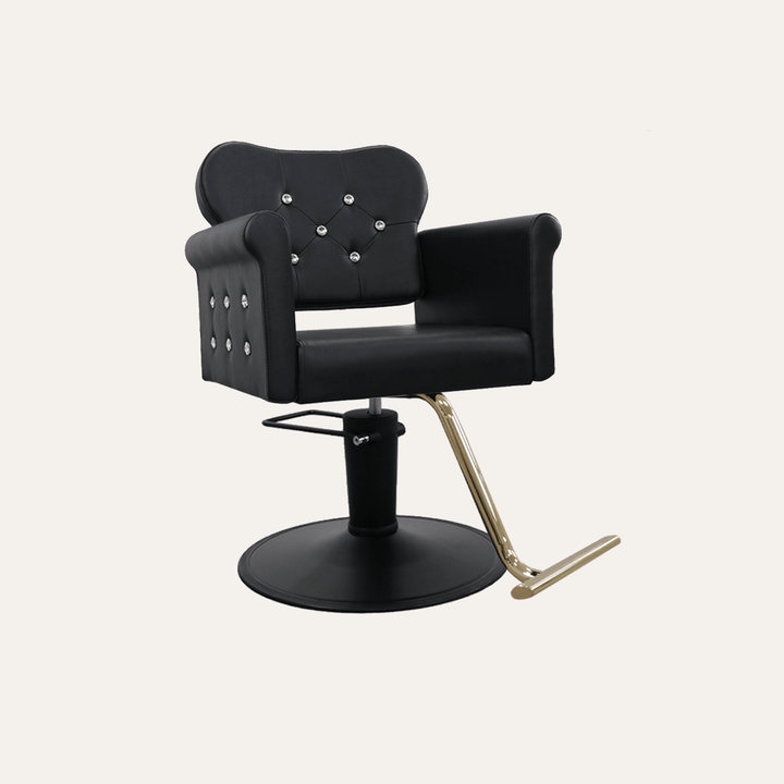 Keller International Glam Ii Salon Chair Black / Black / Gold +$29 DSP-KEL-APCHR-K1168C-T-BLACK