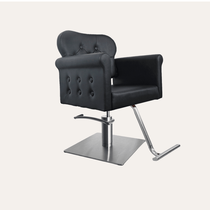 Keller International Glam Salon Chair Stainless Square / Chrome DSP-KEL-APCHR-K1168-T-BLACK
