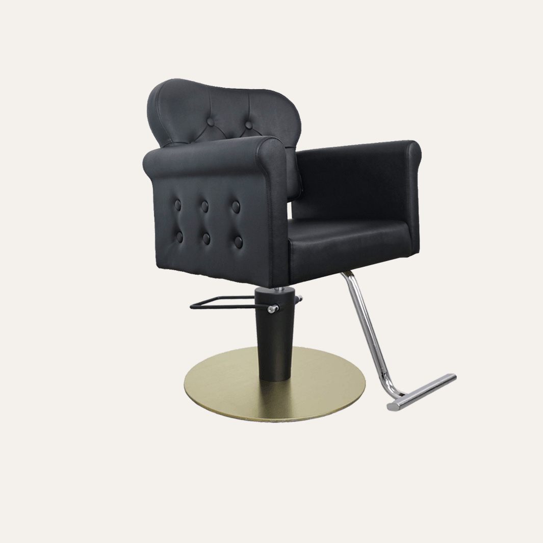Keller International Glam Salon Chair Gold +$19 *Special Care Instructions* / Chrome DSP-KEL-APCHR-K1168-T-BLACK