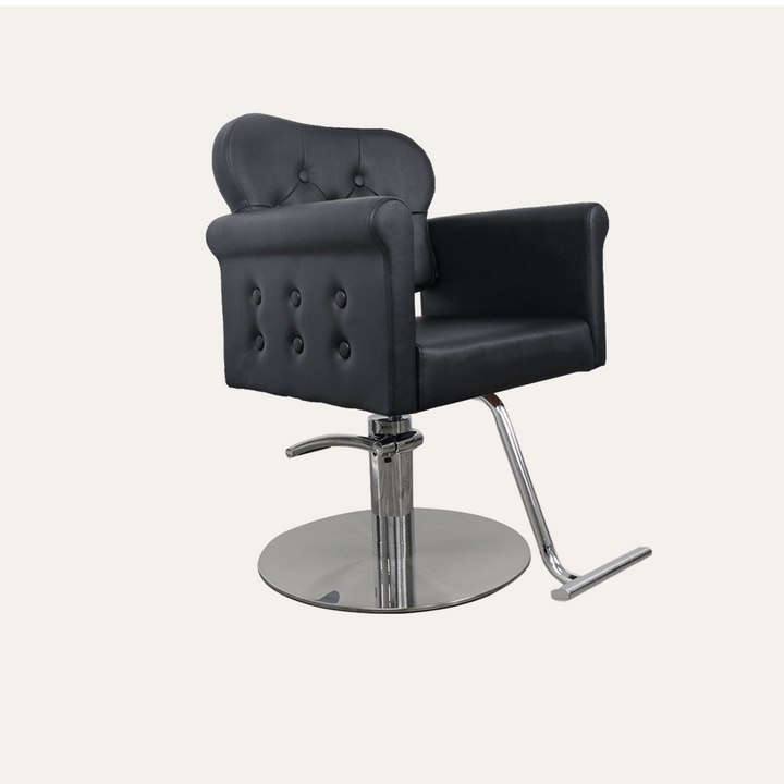 Keller International Glam Salon Chair Stainless Circle / Chrome DSP-KEL-APCHR-K1168-T-BLACK