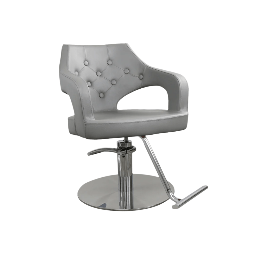Keller International Glitz Salon Chair Grey / Stainless Circle / Chrome DSP-KEL-APCHR-K1167-T-GREY