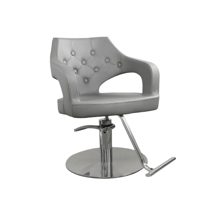 Keller International Glitz Salon Chair Grey / Stainless Circle / Chrome DSP-KEL-APCHR-K1167-T-GREY
