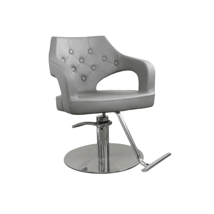 Keller International Glitz Salon Chair Grey / Stainless Circle / Chrome DSP-KEL-APCHR-K1167-T-GREY