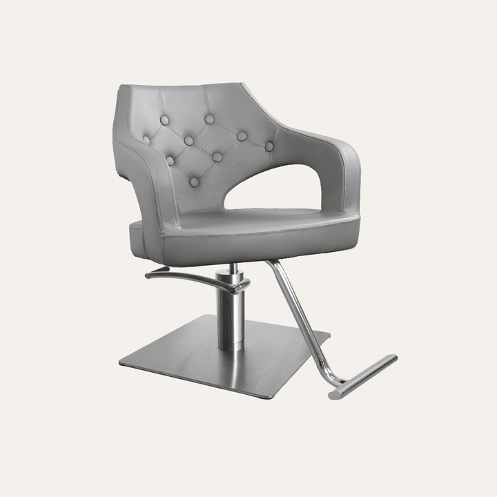 Keller International Glitz Salon Chair Grey / Stainless Square / Chrome DSP-KEL-APCHR-K1167-T-GREY
