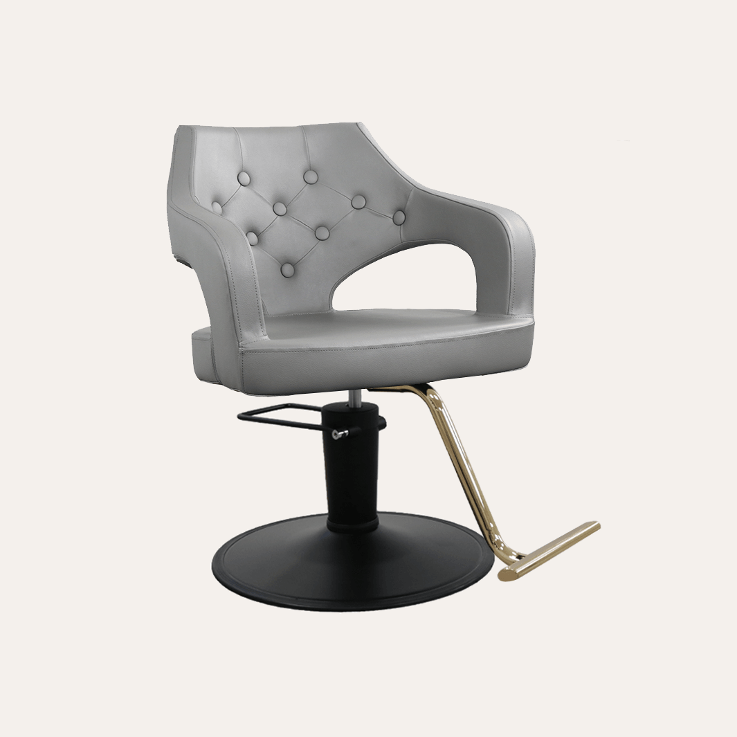 Keller International Glitz Salon Chair Grey / Black / Gold +$29 DSP-KEL-APCHR-K1167-T-GREY