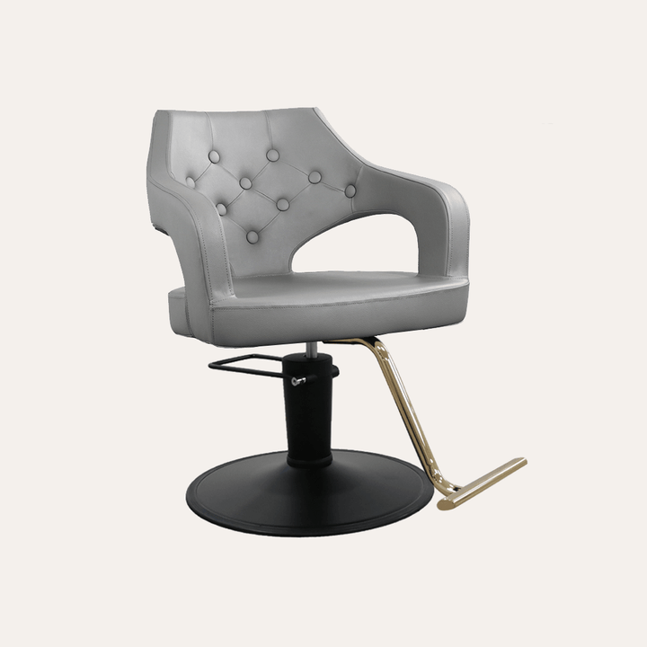 Keller International Glitz Salon Chair Grey / Black / Gold +$29 DSP-KEL-APCHR-K1167-T-GREY