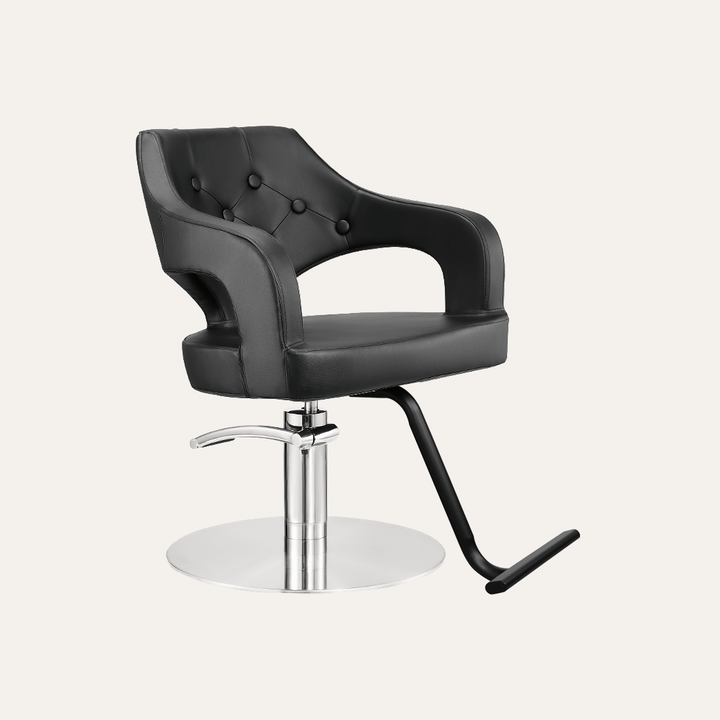 Keller International Glitz Salon Chair Black / Stainless Circle / Black +$19 DSP-KEL-APCHR-K1167-T-BLACK