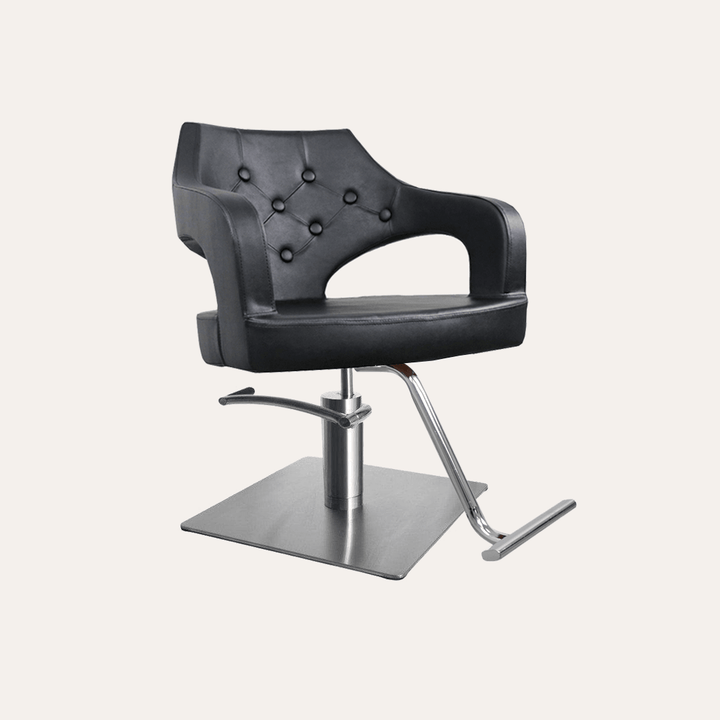 Keller International Glitz Salon Chair Black / Stainless Square / Chrome DSP-KEL-APCHR-K1167-T-BLACK