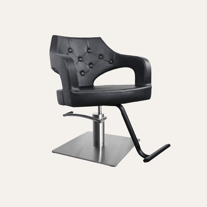 Keller International Glitz Salon Chair Black / Stainless Square / Black +$19 DSP-KEL-APCHR-K1167-T-BLACK