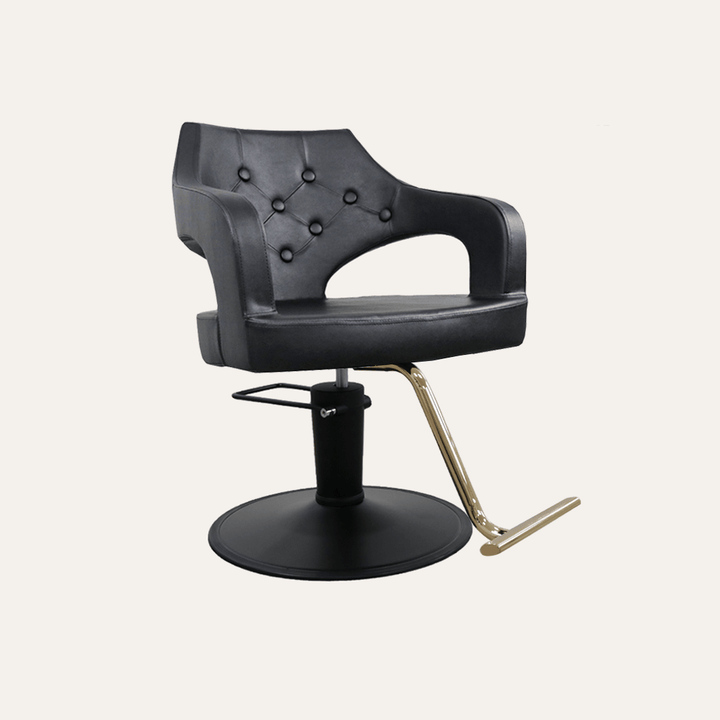 Keller International Glitz Salon Chair Black / Black / Gold +$29 DSP-KEL-APCHR-K1167-T-BLACK