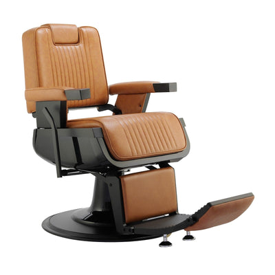 Berkeley SHERMAN Barber Chair with Recessed Headrest Camel HON-BBCHR-52026-CAMBLK