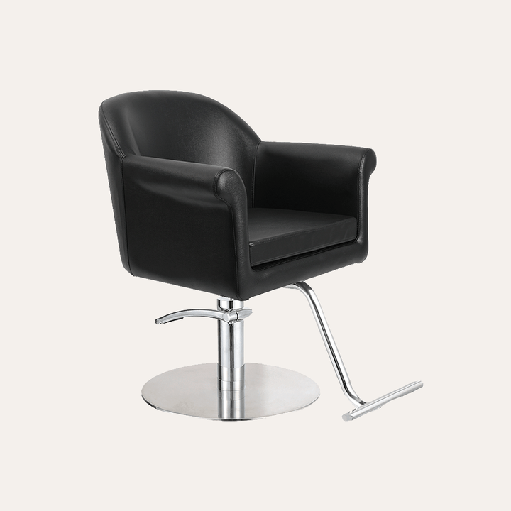 Keller International Hudson Salon Chair Black / Stainless Circle / Chrome DSP-KEL-APCHR-K1127-T-BLACK