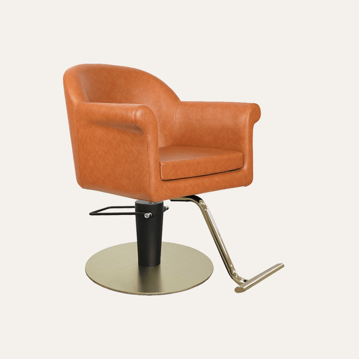 Keller International Hudson Salon Chair Camel / Gold +$19 *Special Care Instructions* / Gold +$29 DSP-KEL-APCHR-K1127-T-CAMEL