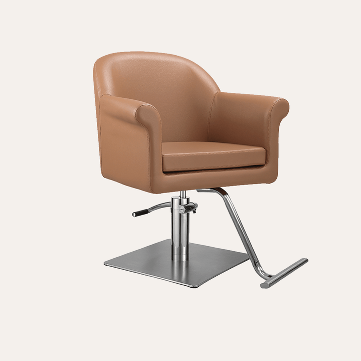 Keller International Hudson Salon Chair Cappuccino / Stainless Square / Chrome DSP-KEL-APCHR-K1127-T-CAPPUCCINO