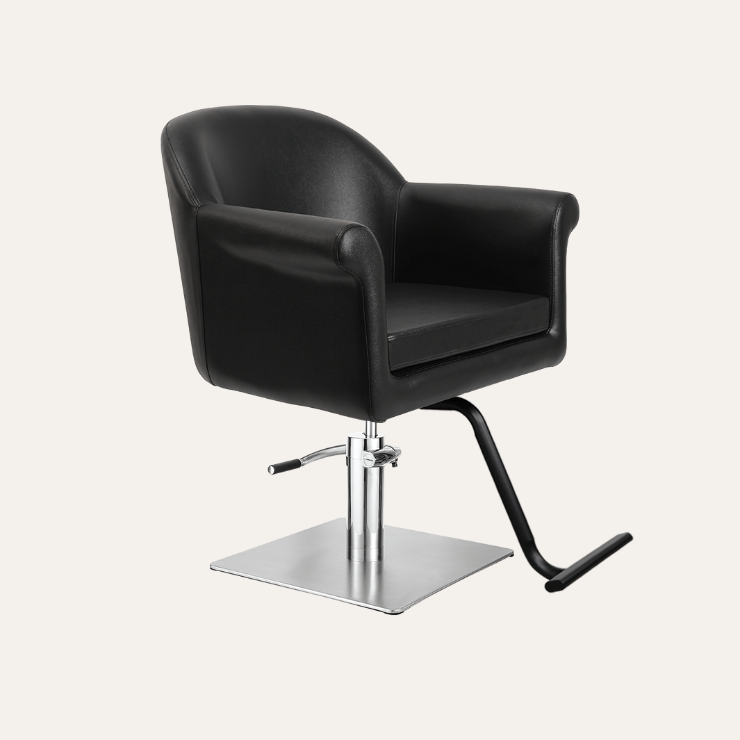 Keller International Hudson Salon Chair Black / Stainless Square / Black +$19 DSP-KEL-APCHR-K1127-T-BLACK
