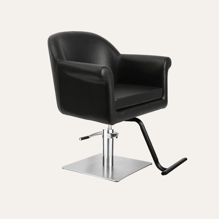 Keller International Hudson Salon Chair Black / Stainless Square / Black +$19 DSP-KEL-APCHR-K1127-T-BLACK