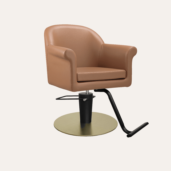Keller International Hudson Salon Chair Cappuccino / Gold +$19 *Special Care Instructions* / Black +$19 DSP-KEL-APCHR-K1127-T-CAPPUCCINO