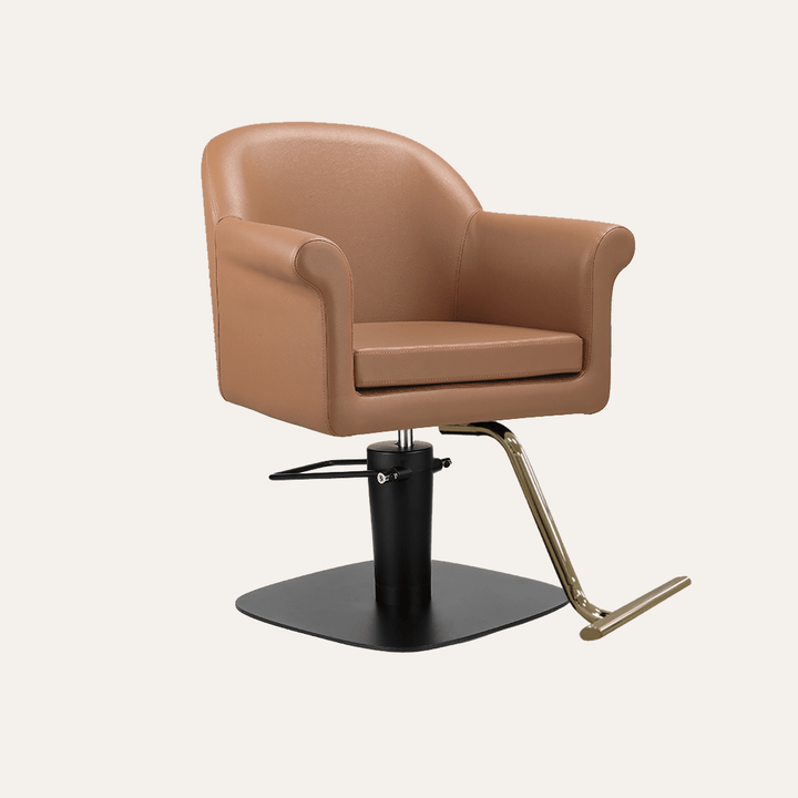 Keller International Hudson Salon Chair Cappuccino / Square Black +$19 / Gold +$29 DSP-KEL-APCHR-K1127-T-CAPPUCCINO