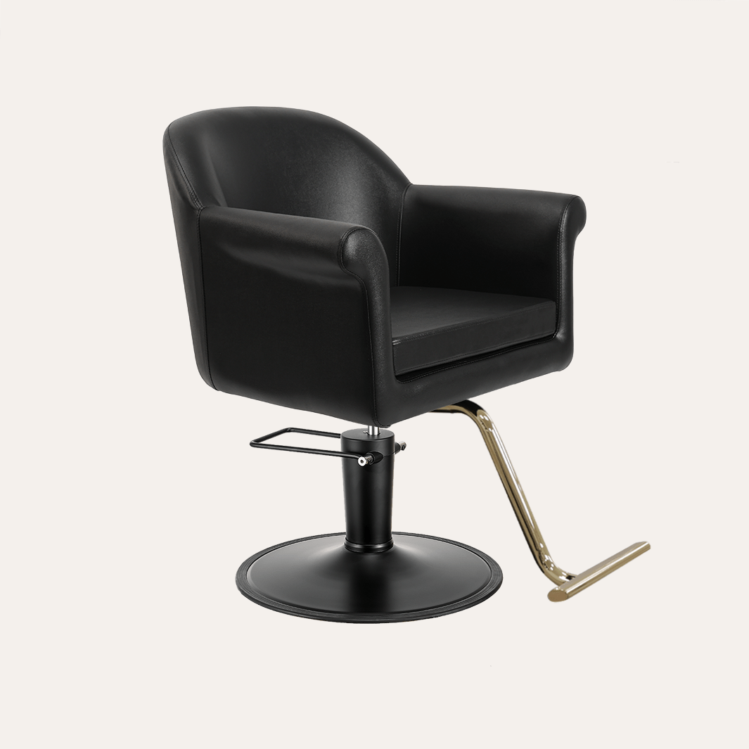 Keller International Hudson Salon Chair Black / Black / Gold +$29 DSP-KEL-APCHR-K1127-T-BLACK
